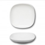 Lot 6 assiettes creuses porcelaine blanche - L 21 cm - Danubio