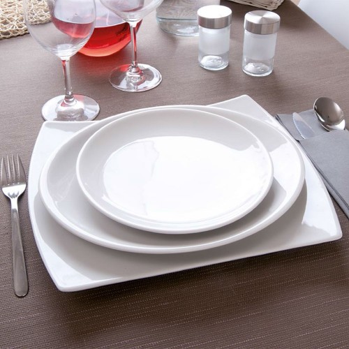 Assiette rectangulaire porcelaine blanche - L 31 cm - Tokio 2