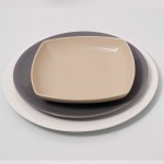 Lot de 6 assiettes creuses porcelaine italienne Crème - L 21 cm - Tokio