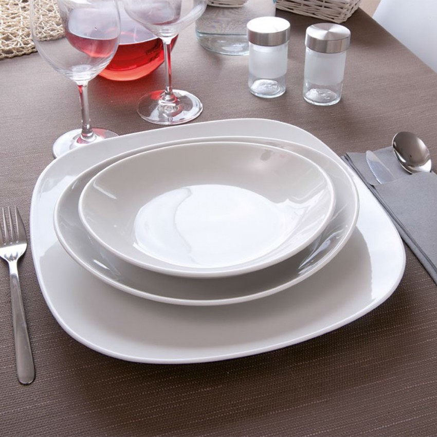 Assiettes à Dessert Rectangulaires En Plastique Ondulé De Première