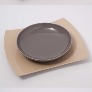 Plat rectangulaire porcelaine de couleur crème - L 31 cm - Tokio