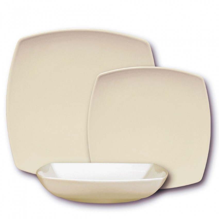 Assiette à dessert porcelaine italienne Crème - L 21 cm - Tokio