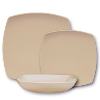 Assiette à dessert porcelaine italienne Marron - L 21 cm - Tokio