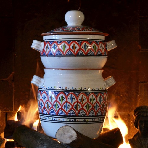 Couscoussier de cuisson - Grand Modèle - Bakir Rouge