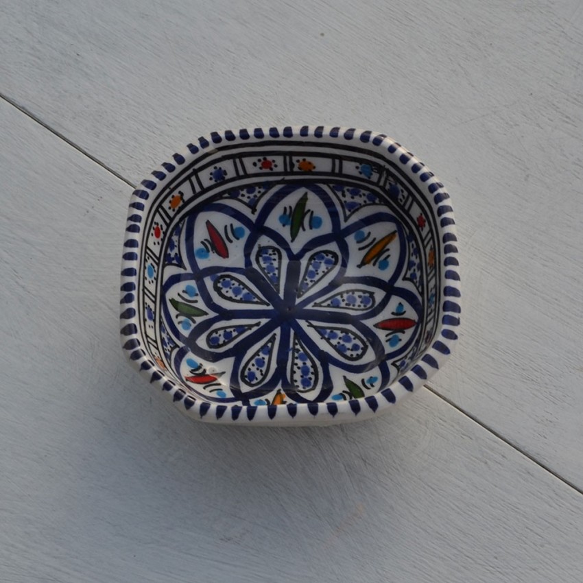 Plat octogonal Bakir bleu - L 11 cm