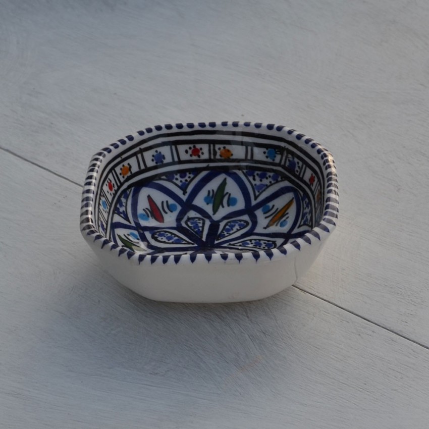 Plat octogonal Bakir bleu - L 11 cm