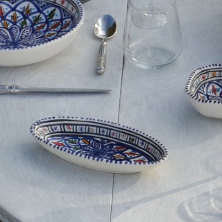 Plat ovale Bakir bleu - L  20 cm