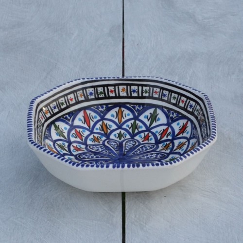 Plat octogonal Bakir bleu - L 20 cm 2