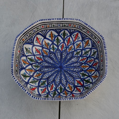 Plat octogonal Bakir bleu - L 25 cm 2