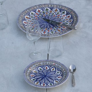 Service à dessert Bakir bleu - 6 pers