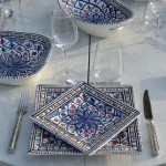 Assiette carrée Bakir bleu - L 24 cm