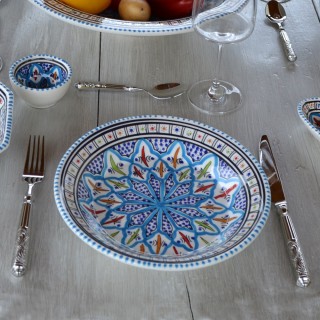 Assiette creuse Bakir turquoise - Diam 24 cm