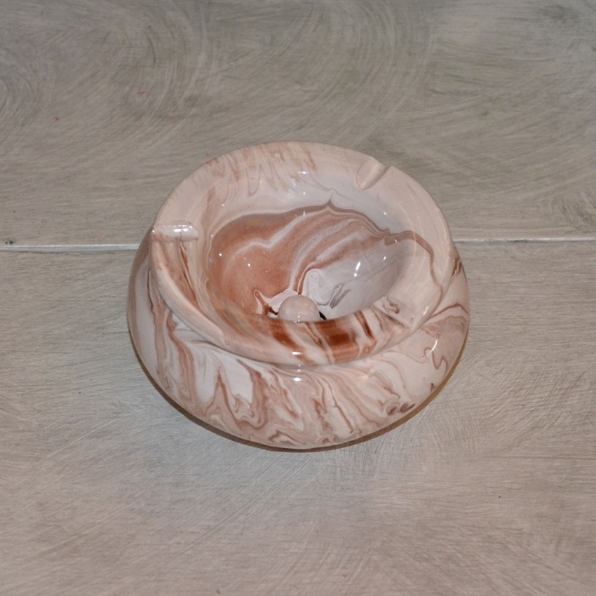Cendrier anti fumée Marbré Marron, gris et blanc - Moyen modèle