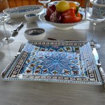 Assiette carrée Bakir turquoise - L 24 cm