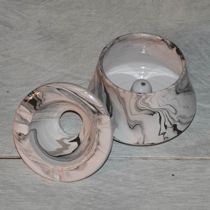 Cendrier Tunisien Karim marbré noir et blanc