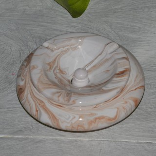 Cendrier marocain Anis marbré marron, gris et blanc Moyen Modèle