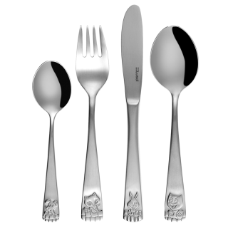 Couverts pour enfants en inox Lusol x 4 - Coffret