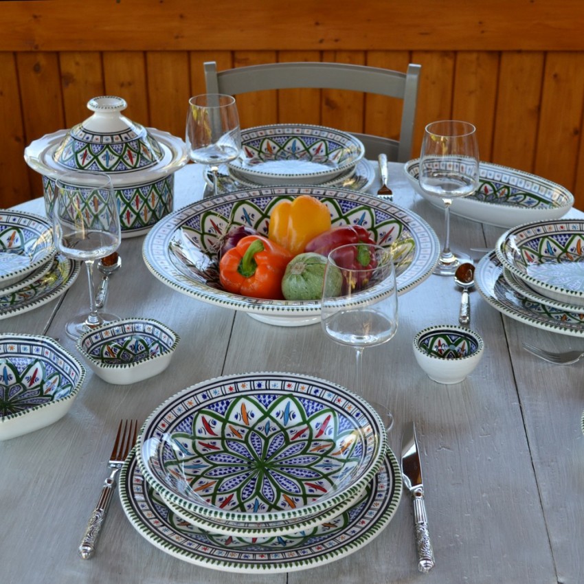 Lot de 6 assiettes creuses Bakir vert - D 24 cm