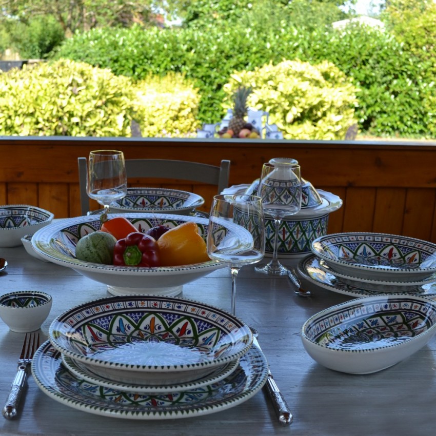 Plat ovale Bakir vert - L 40 cm