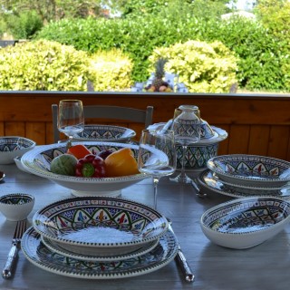 Plat ovale Bakir vert - L 40 cm