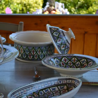 Plat ovale Bakir vert - L 53 cm