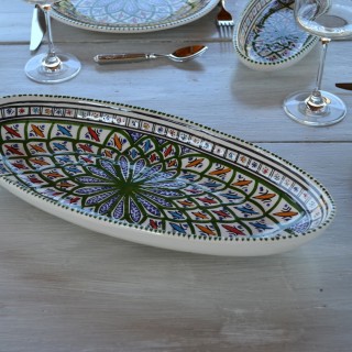 Plat ovale Bakir vert - L 53 cm
