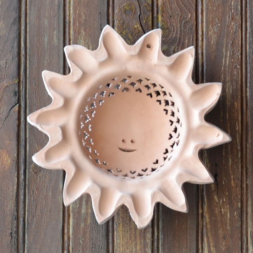 Applique murale Soleil Terre cuite
