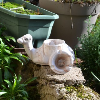 Cendrier marocain Chameau Marbré Marron - Moyen Modèle