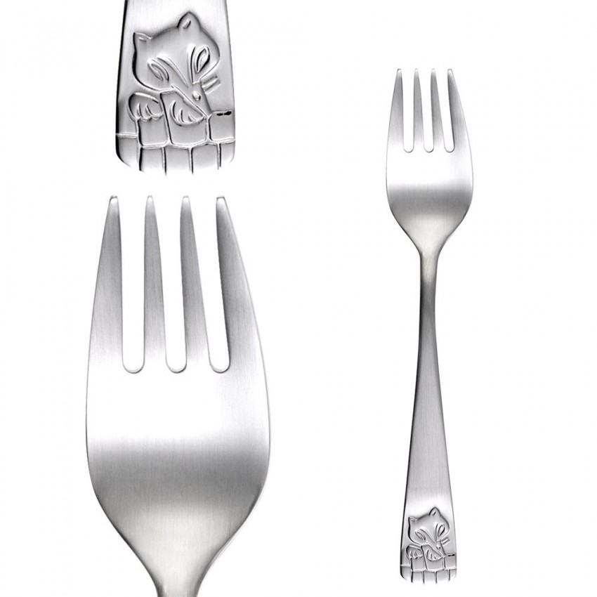 Couverts pour enfants en inox Lusol x 4 - Coffret