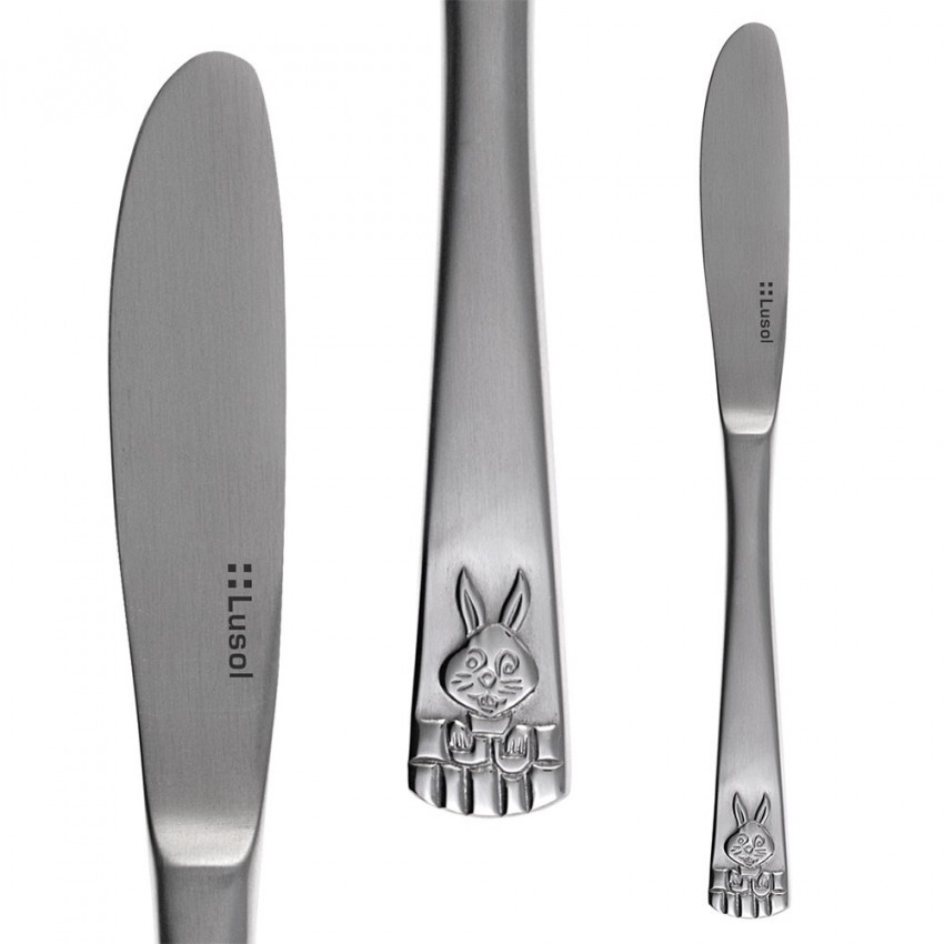 Couverts pour enfants en inox Lusol x 4 - Coffret