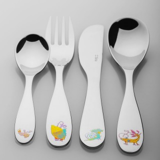 Couverts pour enfants Fruitopia en inox x 4 - Coffret