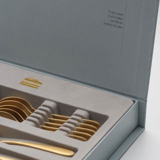 Couverts à gâteau Alpha Or x 6 - Coffret