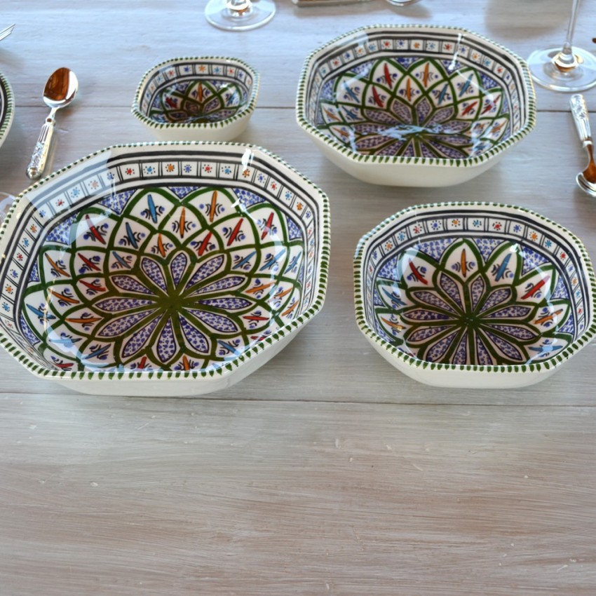 Plat octogonal Bakir vert - L 11 cm