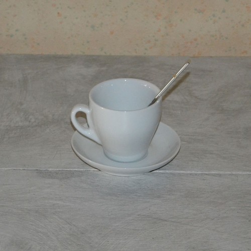 Tasse à cappuccino et soucoupe 1 personne porcelaine blanche
