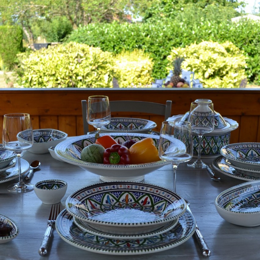 Plat octogonal Bakir vert - L 16 cm