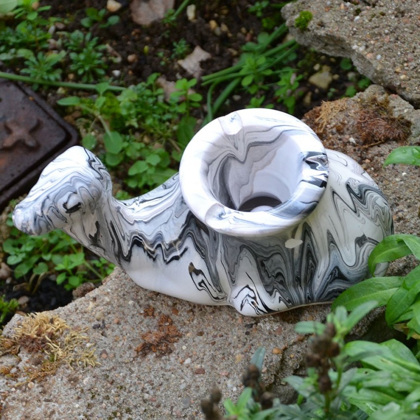 Cendrier marocain Chameau Marbré Noir - Moyen Modèle