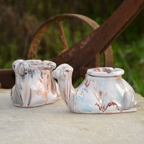 Lot de 4 cendriers marocain Chameau Marbré Moyen Modèle