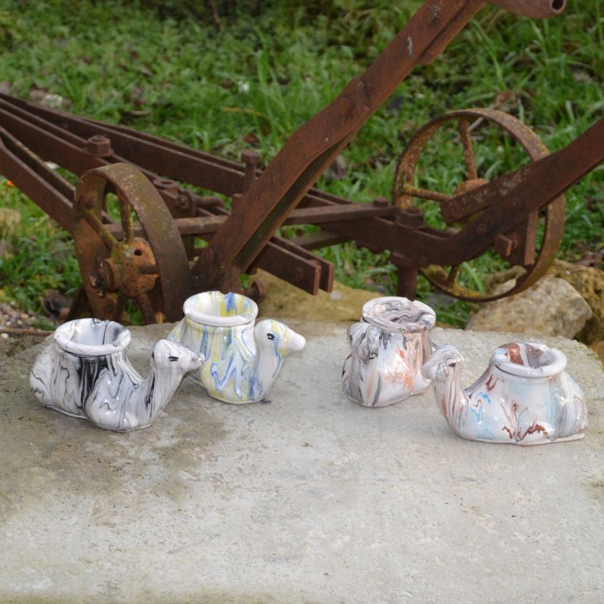 Lot de 4 cendriers marocain Chameau Marbré Moyen Modèle