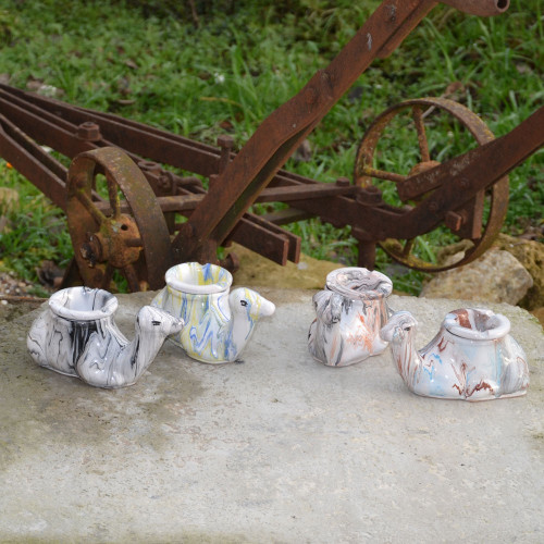 Lot de 4 cendriers marocain Chameau Marbré Moyen Modèle