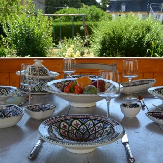 Assiette creuse Tebsi Bakir rouge - Diam 23 cm