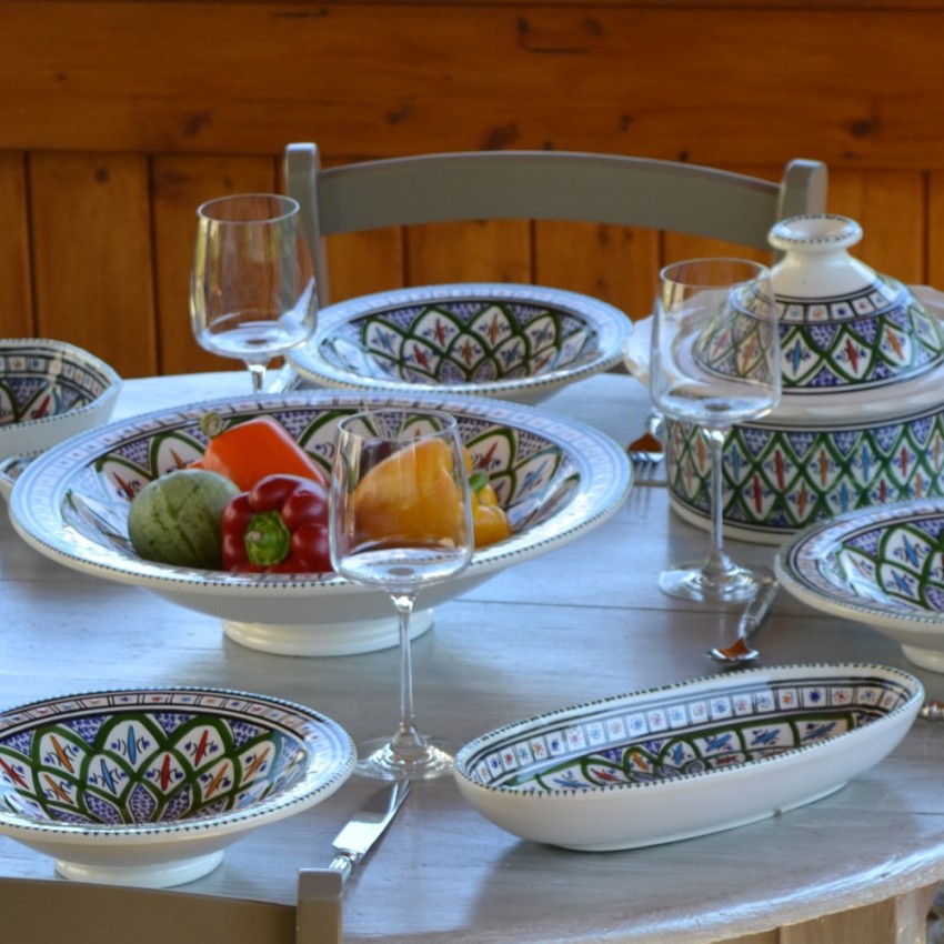 Plat traditionnel Tebsi Bakir vert - D 33 cm