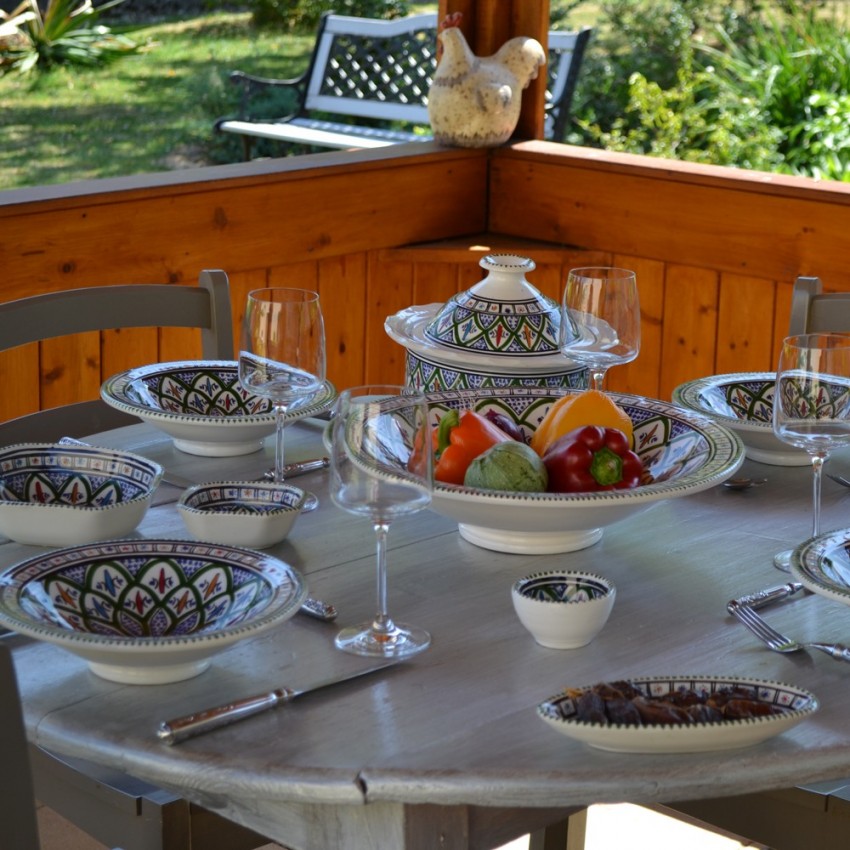 Plat traditionnel Tebsi Bakir vert - D 37 cm