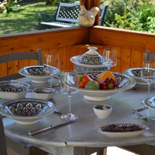 Plat traditionnel Tebsi Bakir vert - D 37 cm