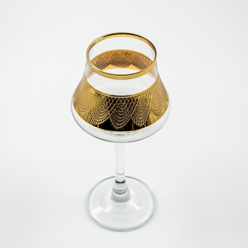 Verres à pied Leila Or 26 cl x 6 - Coffret