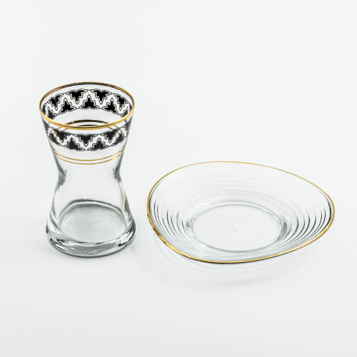 Verres à café ou à thé avec ces soucoupes Ilyan 10 cl x 6 - Coffret