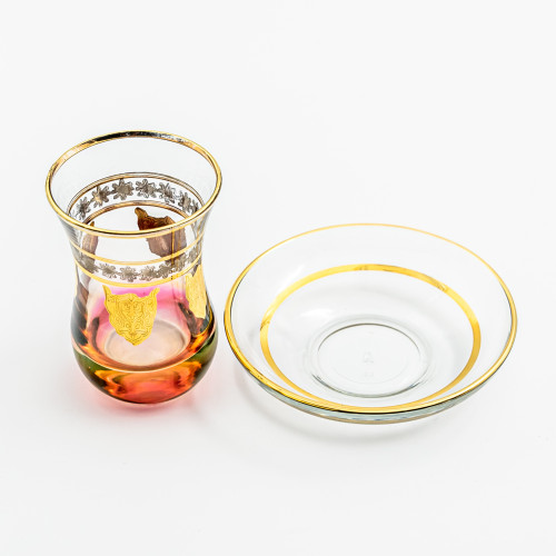 Verres à café ou à thé avec ces soucoupes Younès 10 cl x 6 - Coffret