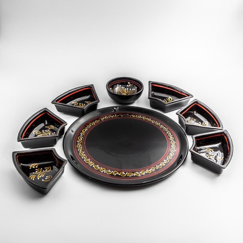 Service à apéritif Tatoué noir