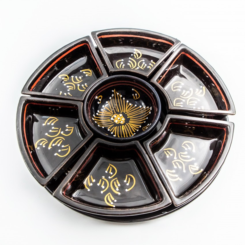 Service à apéritif Tatoué noir