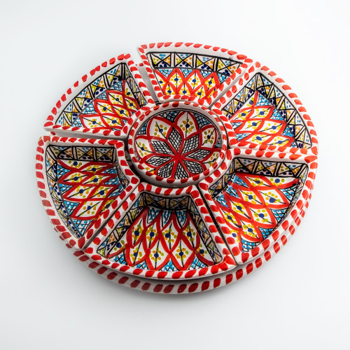 Service à apéritif Rond Bakir rouge