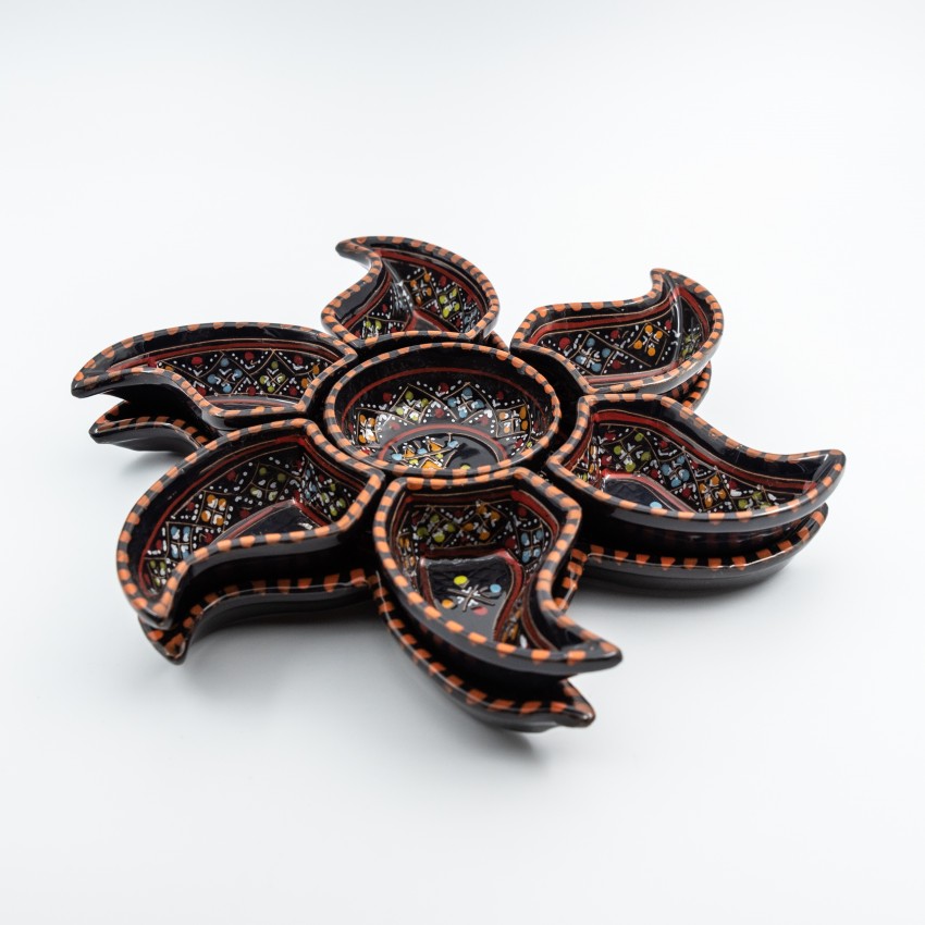 Service à apéritif étoile Tatoué Noir